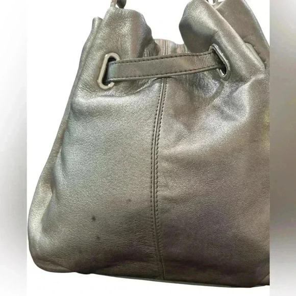 Cole Haan - Metallic Silver Soft Leather Satchel - Picture 9 of 9